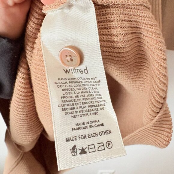 Aritzia Wilfred Cove Long Sleeve Knit Ribbed Dress Tan Camel Size Medium - Picture 6 of 7